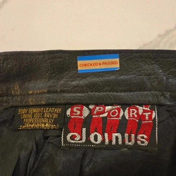 NWT Vintage Lamb Skin Leather Trouser Sport Joinus Pants Black Size 36 Waist - Picture 9 of 12